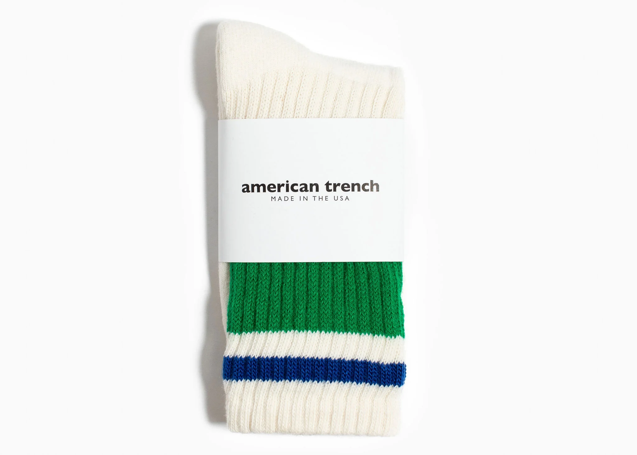 American Trench Retro Stripe Sock – Kelly Green / Royal