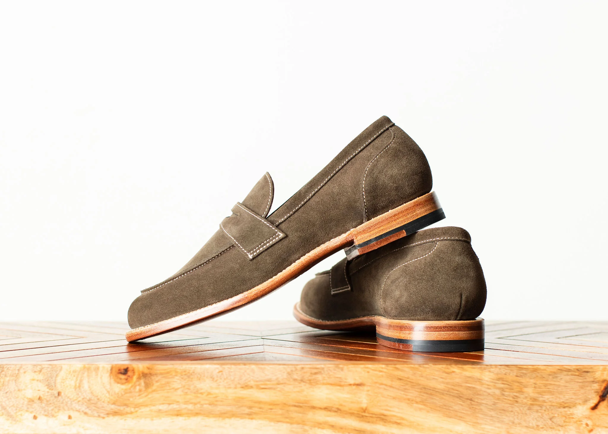 Clara Penny Loafer Loden Suede - Image 5
