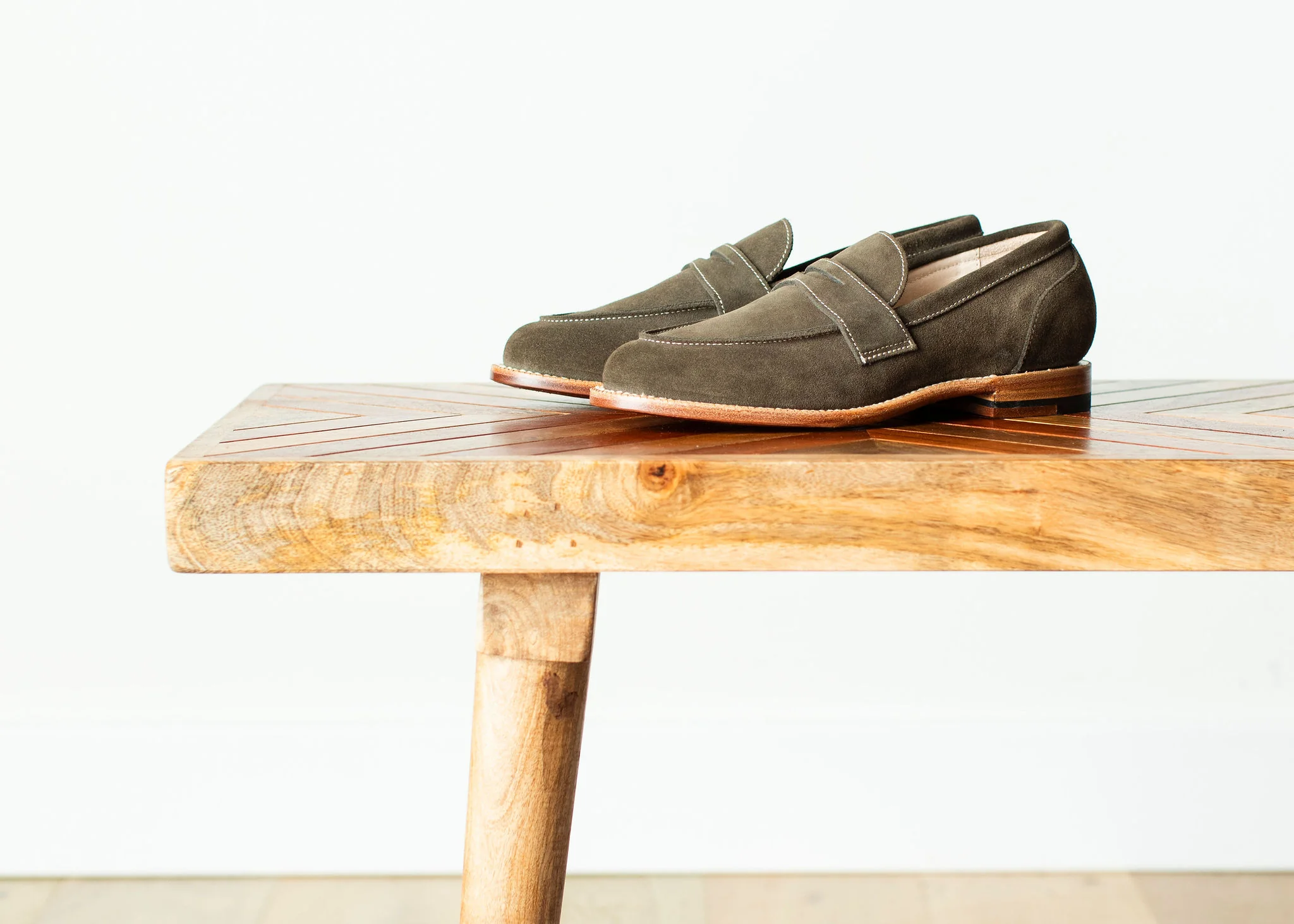 Clara Penny Loafer Loden Suede - Image 6